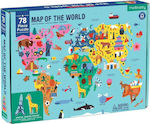 Παιδικό Puzzle Παγκόσμιος Χάρτης 78pcs για 5+ Ετών Mudpuppy