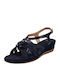 Caprice Anatomic Women's Leather Platform Shoes Navy Blue