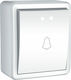 Aca Murata Complete Wall Push Bell Button with Frame με Λυχνία LED 10A White 1000222101