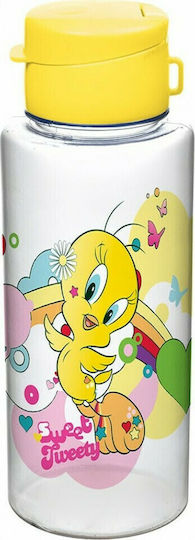 TnS Sticlă Pentru Copii din Plastic cu Capac Pop-up Galben 400ml