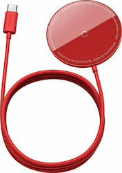 Baseus Φορτιστής Magsafe 15W Κόκκινος (Simple Mini Magnetic)
