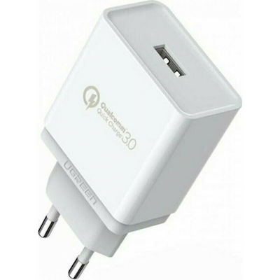 Ugreen Încărcător Fără Cablu cu Port USB-A Încărcare rapidă 3.0 Albς (CD122)