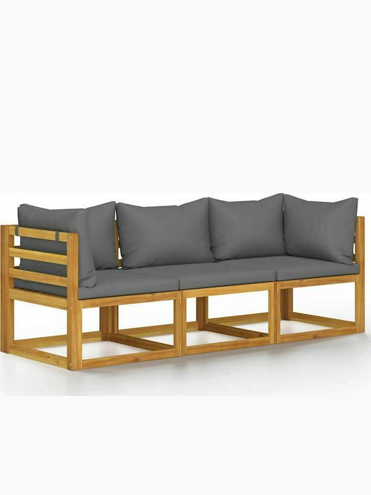 Tree-Seater Sofa Outdoor Wooden with Pillows 208x70x60cm