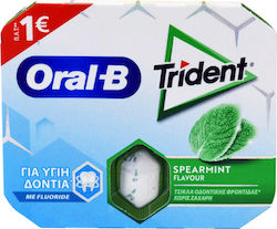 Trident 9 Chewing gum Oral-B with Flavor Spearmint No Added Sugar 1pcs 17gr