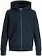 Jack & Jones Boys Hooded Sweatshirt with Zipper Navy Blue -Navy Blazer