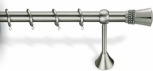 Viobrass Metallisch Vorhangstange 7033 Doppel mit Schiene Φ25mm 300cm Nickel Matte