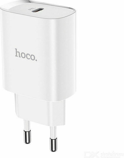 Hoco Φορτιστής Χωρίς Καλώδιο με Θύρα USB-C Power Delivery Λευκός (N14)