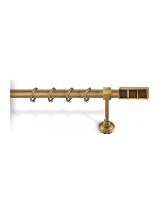 Viobrass Μεταλλικό Κουρτινόξυλο Μονό Φ25mm 160εκ. Αντικέ