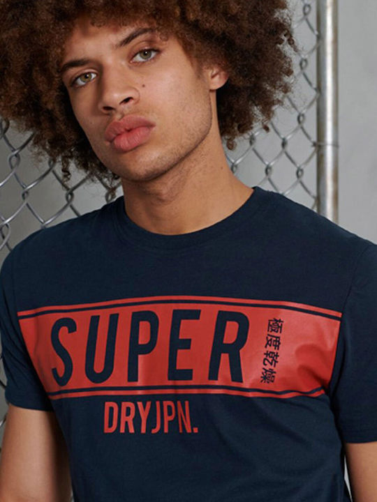 Superdry T-shirt Bărbătesc cu Mânecă Scurtă Albastru marin M1010388A-ADQ