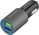 4Smarts Rapid Φορτιστής Αυτοκινήτου 30W 3.1A με Θύρες: 2xUSB και Ακουστικά Bluetooth Γκρι Χρώμα