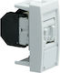 Hager Systo Front Single Network Socket RJ45 Cat6 White WS225
