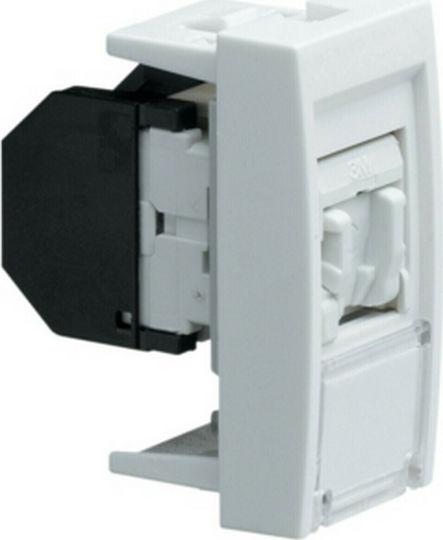 Hager Systo Front Single Network Socket RJ45 Cat6 White WS225