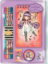 Santoro Gorjuss Little Dancer Kinder Schreibwarenset mit Bleistift, Spitzer, Radiergummi, Notizbuch und Etui 5Stück