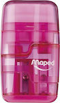 Maped Plastic Double Pencil Sharpener Pink with Eraser Διαφανής - Ροζ