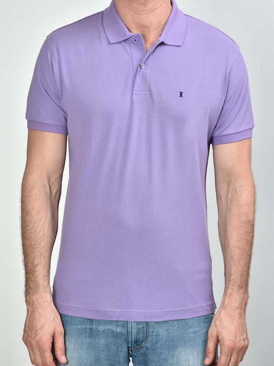 The Bostonians Men's Short Sleeve Blouse Polo Purple