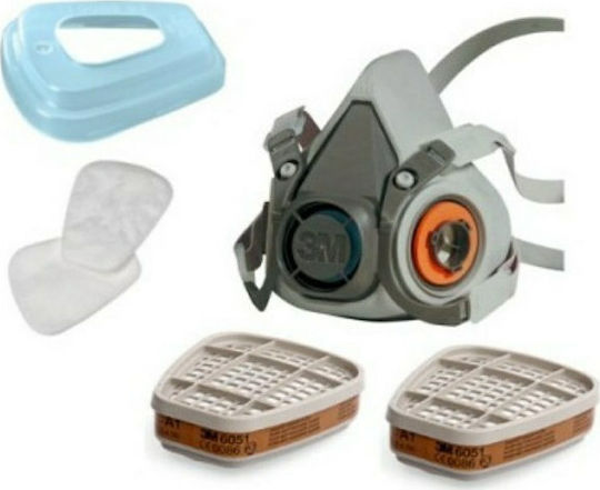 3M Mask Half Face with Filter 6059 & pre Filter 5911 P1 6200 Gray