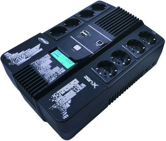 Infosec Zen-X 1000 SCH UPS Line-Interactive 1000VA 600W με 8 Schuko Πρίζες