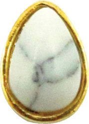 AGC Metallisch für Nägel oval mit weißem Stein