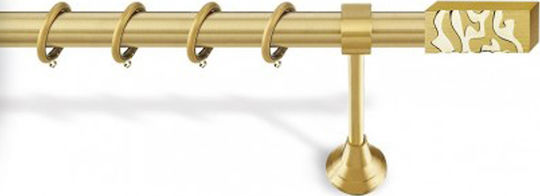 Viobrass Metallic Curtain Pole Single Φ25mm 160cm Gold Checkmate