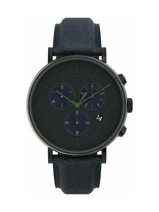 Timex Fairfield Uhr Chronograph Batterie mit Blau Lederarmband