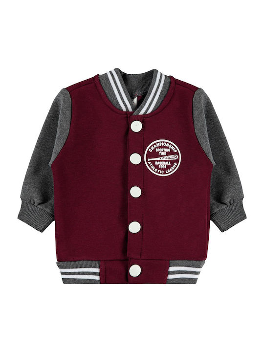 Baby cardigan burgundy for boys (6-18 months)