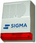 Sigma Security Venus Σειρήνα Συναγερμού Μπαταρίας Εσωτερικού Χώρου 122dB με Κόκκινο Φως 23.5x28.5εκ.