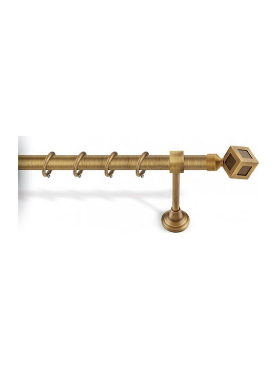 Viobrass Metalic Galerie pentru perdele Simplu Φ25mm 280buc Antichitate