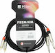 Hilec Cable 2x 6.3mm male - 2x RCA male 3m (CALIN951)