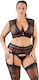 Cottelli Collection Lace Suspender Set Sexy Dessous-Set Black 22131841041
