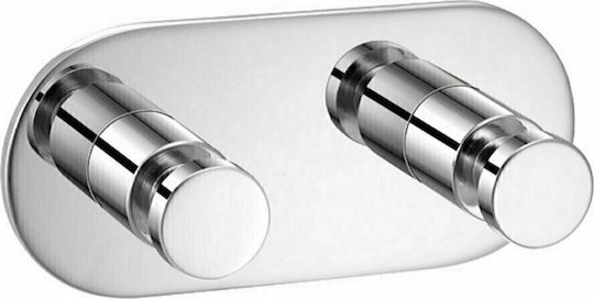 Sanco Haken Badezimmer Doppelt Schrauben ​4.5x5cm Silber