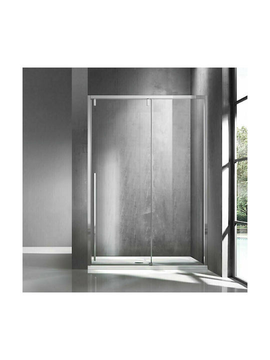 Karag Santorini 400 Shower Screen for Shower with Sliding Door 70x200cm Clear Glass Nero