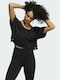 Primeblue Women's Summer Crop Top Short Sleeve Black