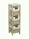 Eurocasa Floor Bathroom Shelf Bamboo with 4 Shelves 33x30x100cm Brown