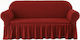 Elastic Cover for Two Seater Sofa Burgundy 1pcs