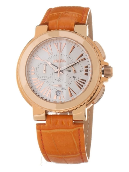 Folli Follie Women's Watch with Orange Leather Strap