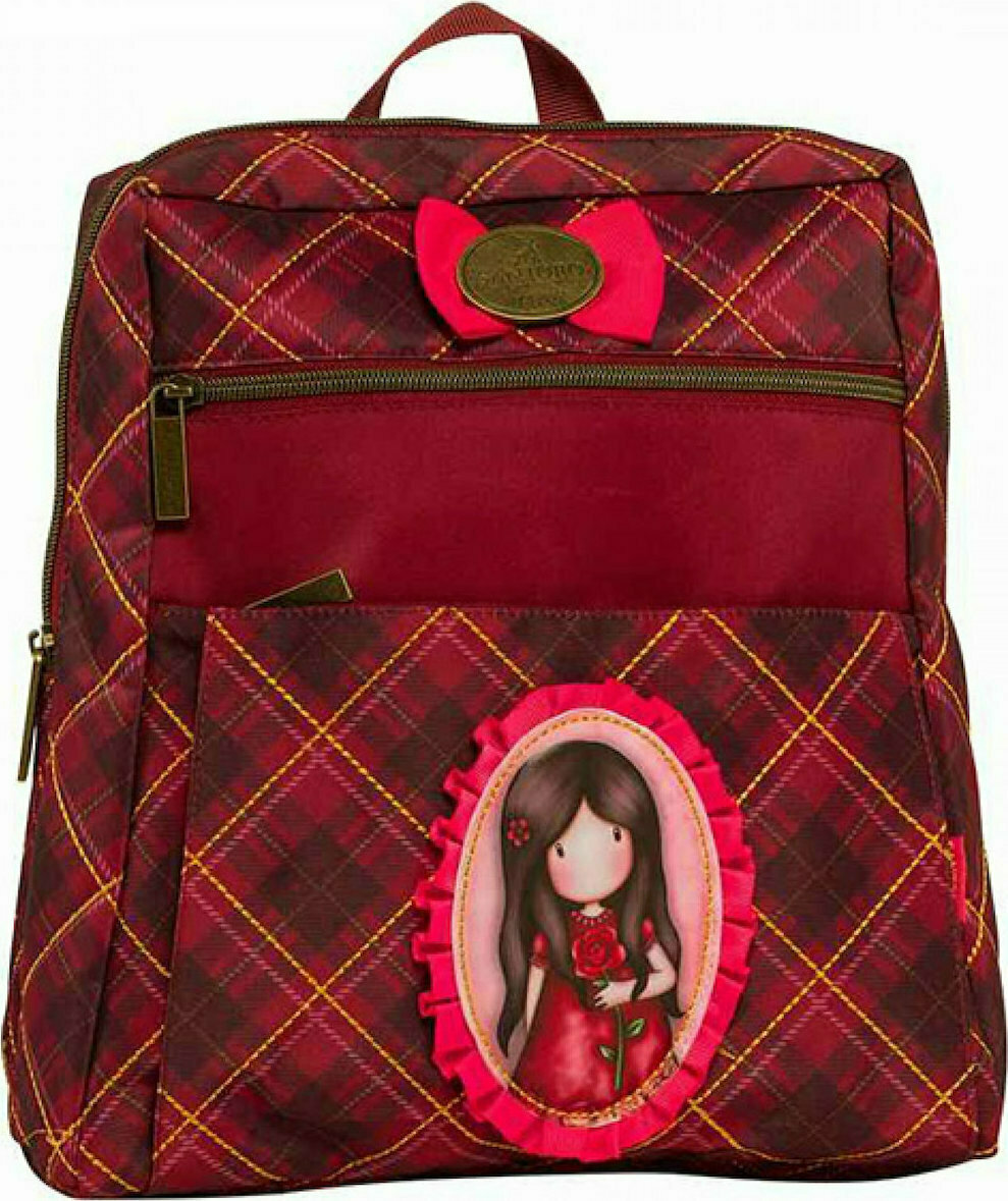 Santoro A Single Rose 2021 Παιδική Τσάντα Πλάτης Κόκκινη 30x10x38εκ