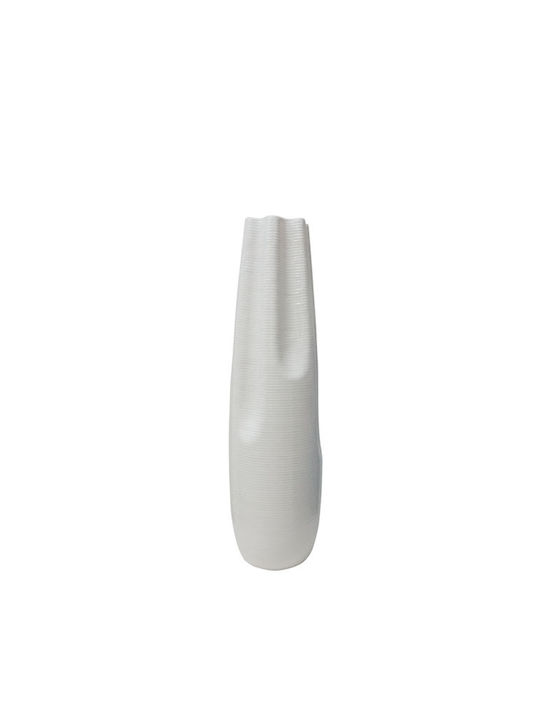 Marhome Διακοσμητικό Βάζο Κεραμικό Λευκό 16x16x58cm