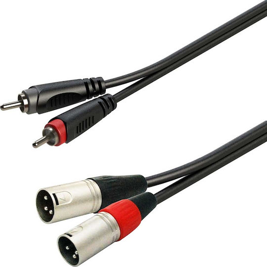 Soundsation XLR male to RCA male 6m Cable (GL-2RCA2XM6)