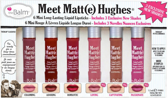 theBalm Set Long Lasting Liquid Lipstick Matte Charming / Adoring / Romantic / Loving / Captivating / Passionate 2ml