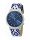 Komono Wizard Print Women's Watch with Blue Leather Strap