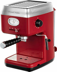 Russell Hobbs Retro Red Μηχανή Espresso 1300W Πίεσης 15bar Κόκκινη