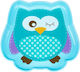 Akuku Baby Food Plate Owl made of Plastic Light Blue