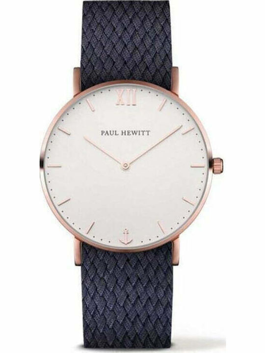 Paul Hewitt Ceas Barbati 39mm Baterie cu Culoare Textil Albastre Cureaua