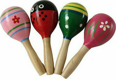 Wooden Maraca (Various Designs/Assortments of Designs) 1pc