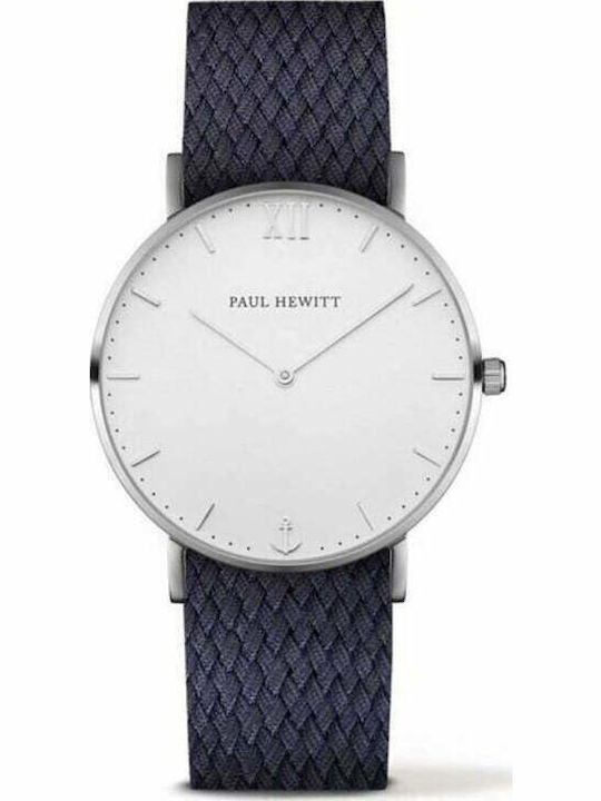 Paul Hewitt Ανδρικό Ρολόι 39mm Μπαταρίας με Μπλε Υφασμάτινο Λουράκι