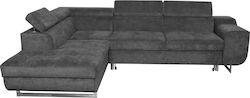 Casablanca Γωνιακός Καναπές Κρεβάτι με Δεξιά Γωνία Σκούρο Γκρι 280x203εκ.