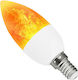 GloboStar Λάμπα LED 5W 104mm για Ντουί E14 και Σχήμα C37 Θερμό Λευκό 250lm