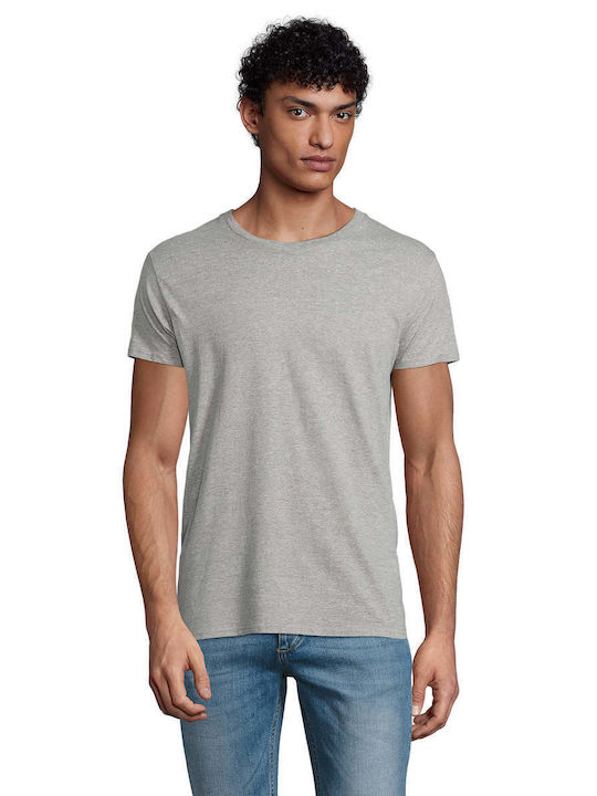 Sol's Heavy Organic Ανδρικό Διαφημιστικό T-shirt Κοντομάνικο Grey Melange