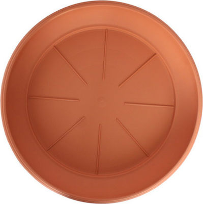 Viomes 262 Στρογγυλό Πιάτο Γλάστρας σε Πορτοκαλί Χρώμα 25x25cm