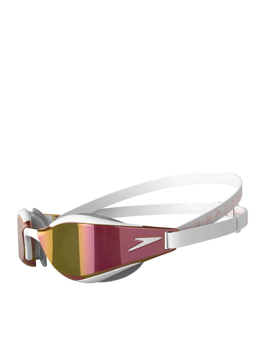 Speedo Fastskin Hyper Elite Swimming Goggles Adults with Anti-fog Lenses White